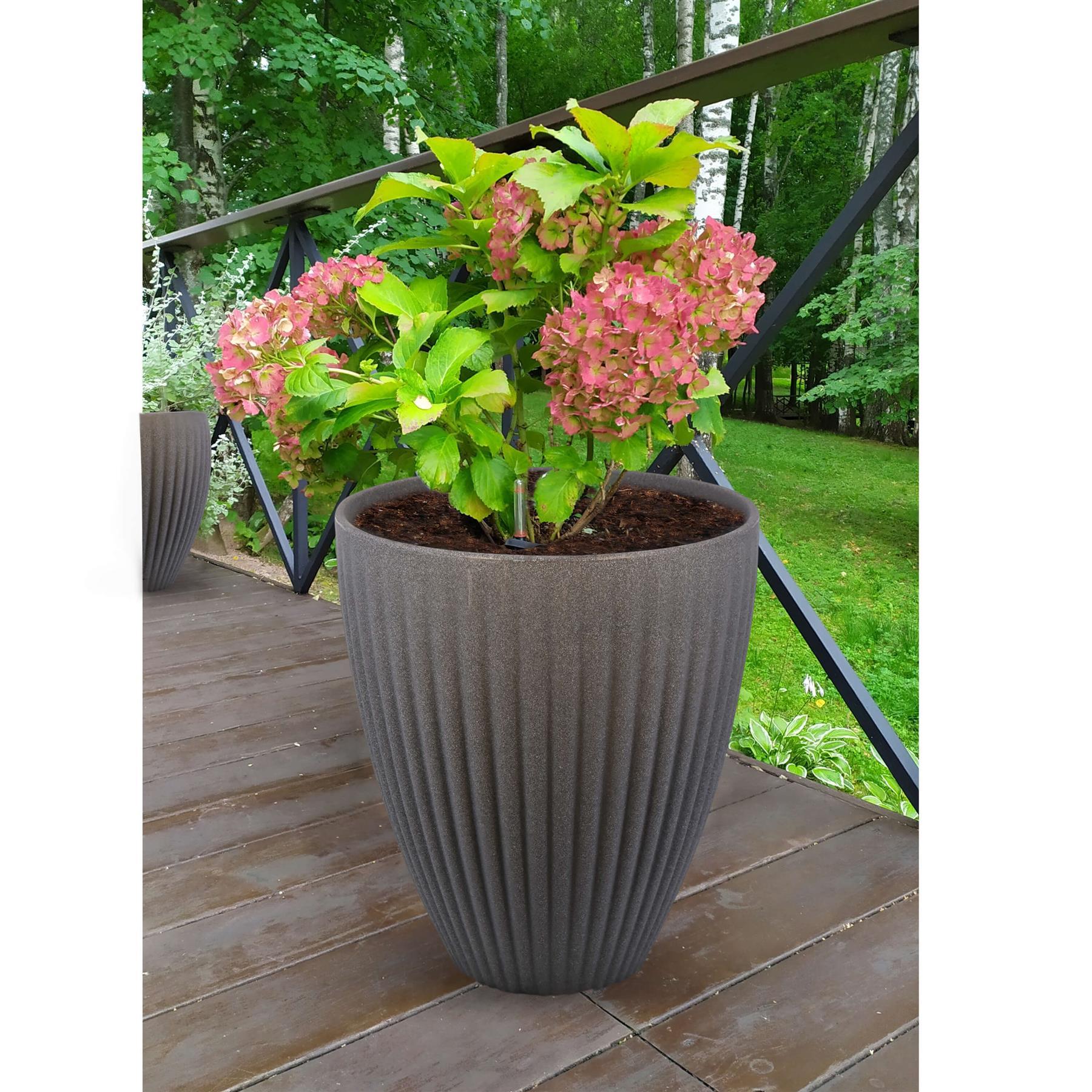 Large Grey Round Planter 42 cm GEEZY - The Magic Toy Shop
