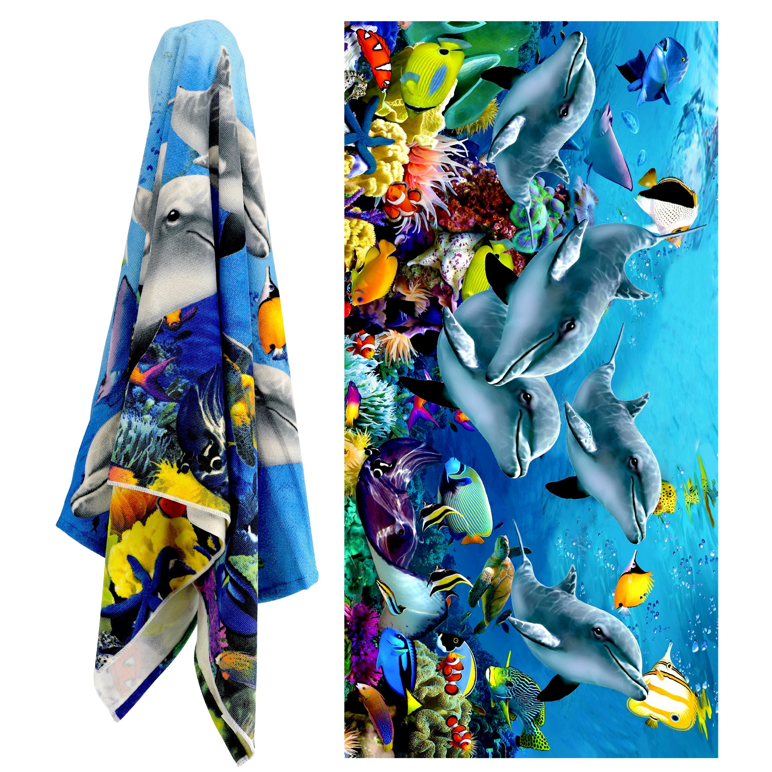 Dolphins Design Large Towel GEEZY - The Magic Toy Shop