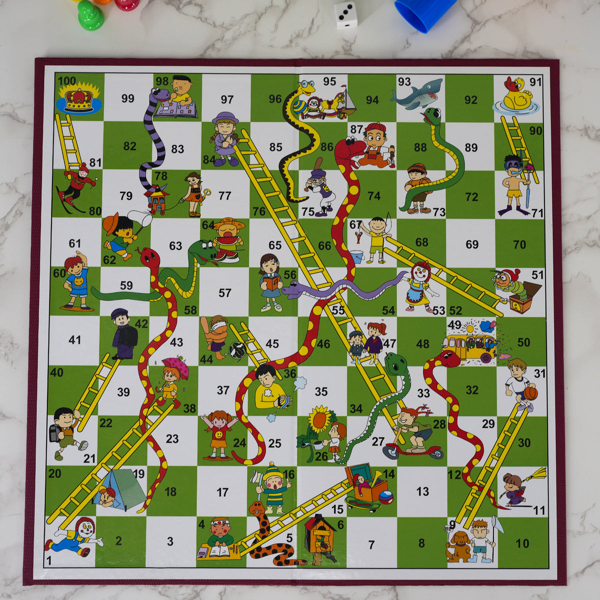 Snakes and Ladders Traditional Board Game - Snake And Ladders Game ...