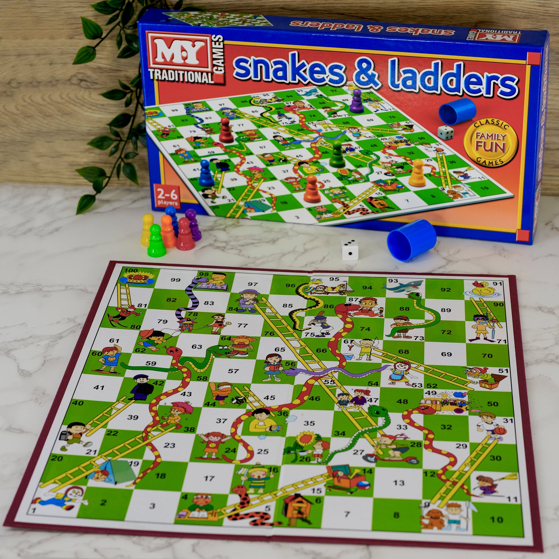 Snakes and Ladders Traditional Board Game by The Magic Toy ShopThe ...