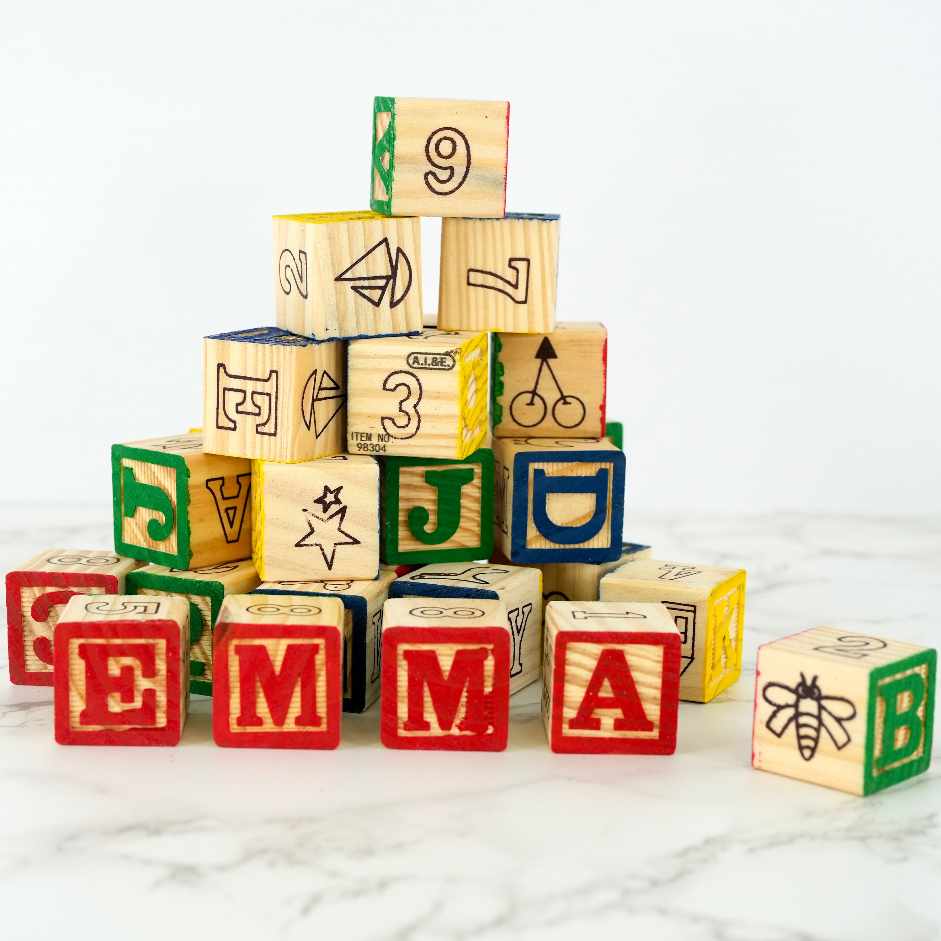 Wooden Letter and Numbers Blocks MTS - The Magic Toy Shop