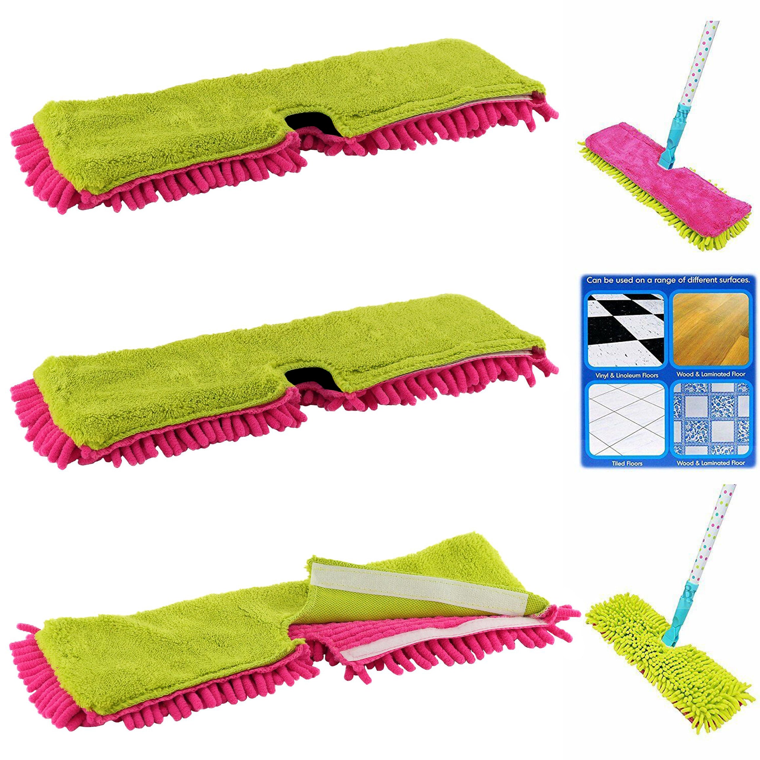 MTS Cleaning Set of 3 Double Sided Microfibre Mop Head