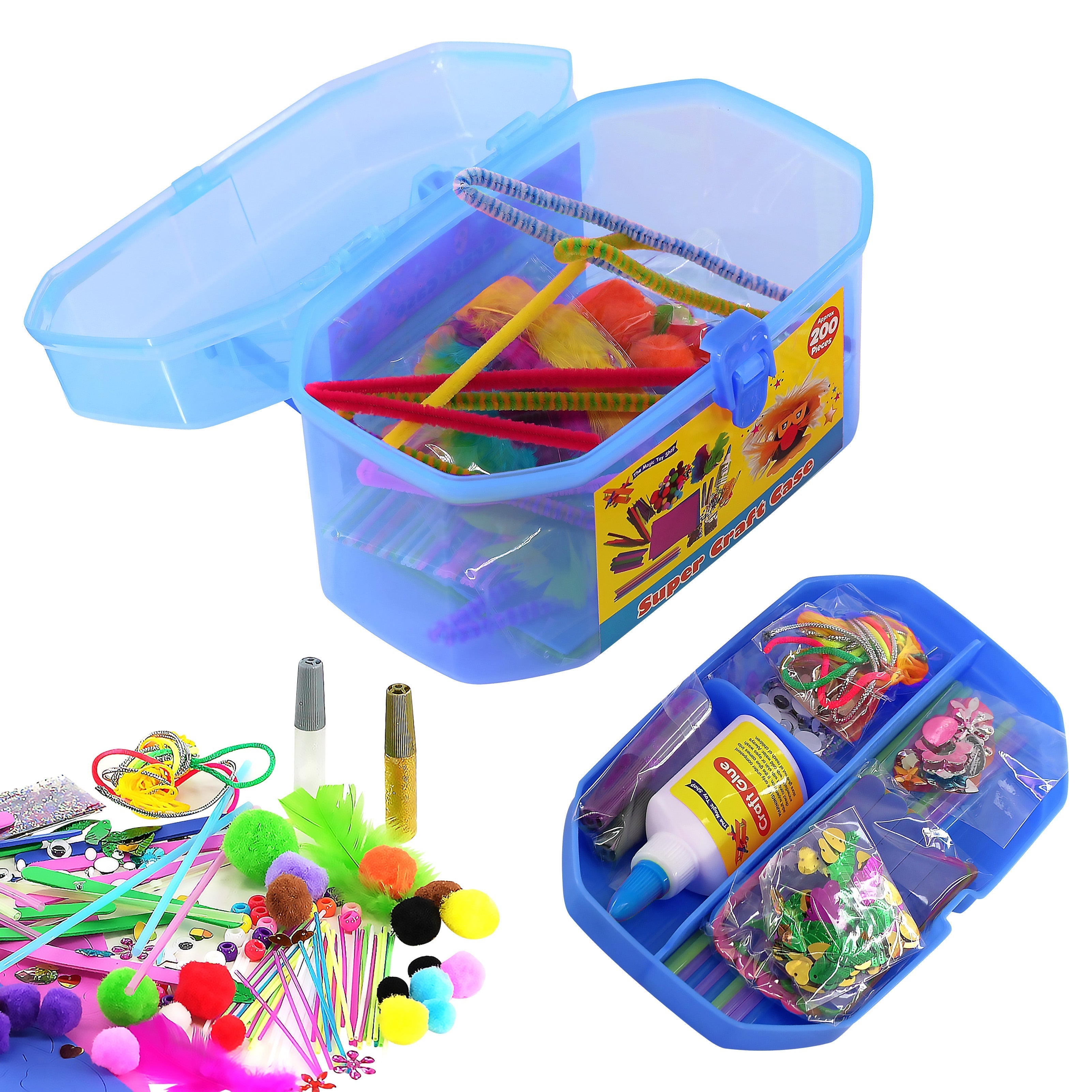 Blue Kids Super Craft Carry Case The Magic Toy Shop - The Magic Toy Shop
