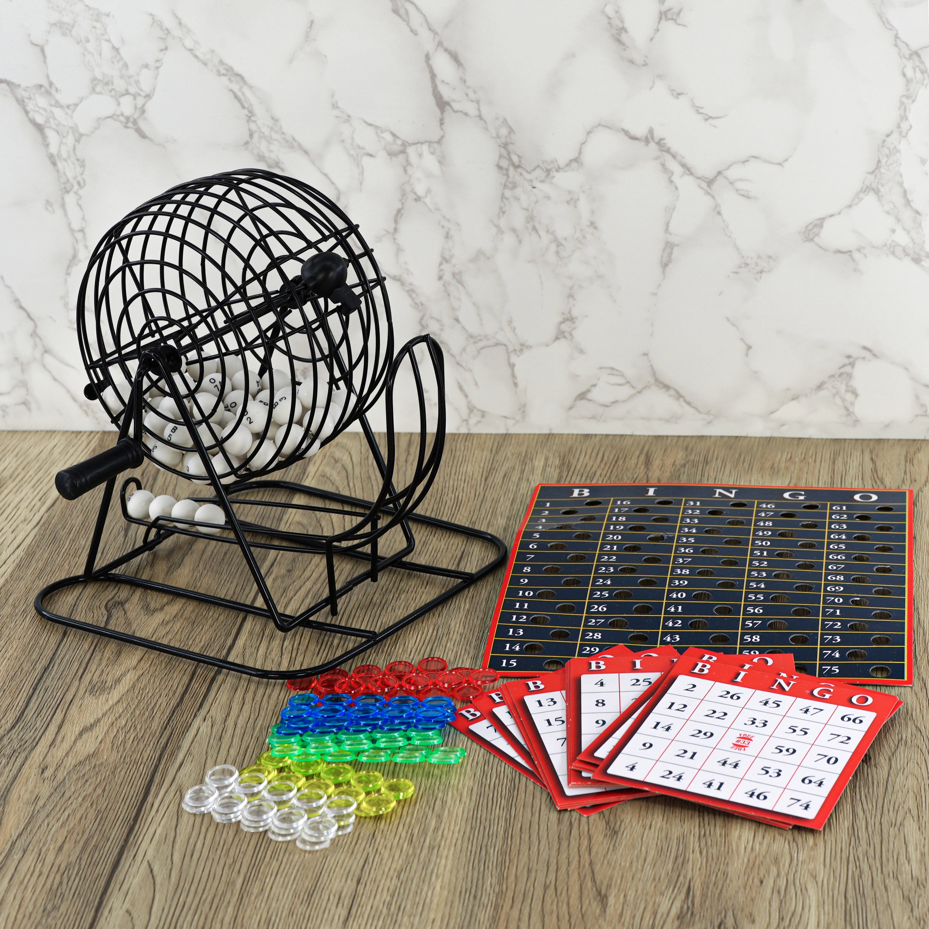 Bingo Lotto Set with Metal Cage