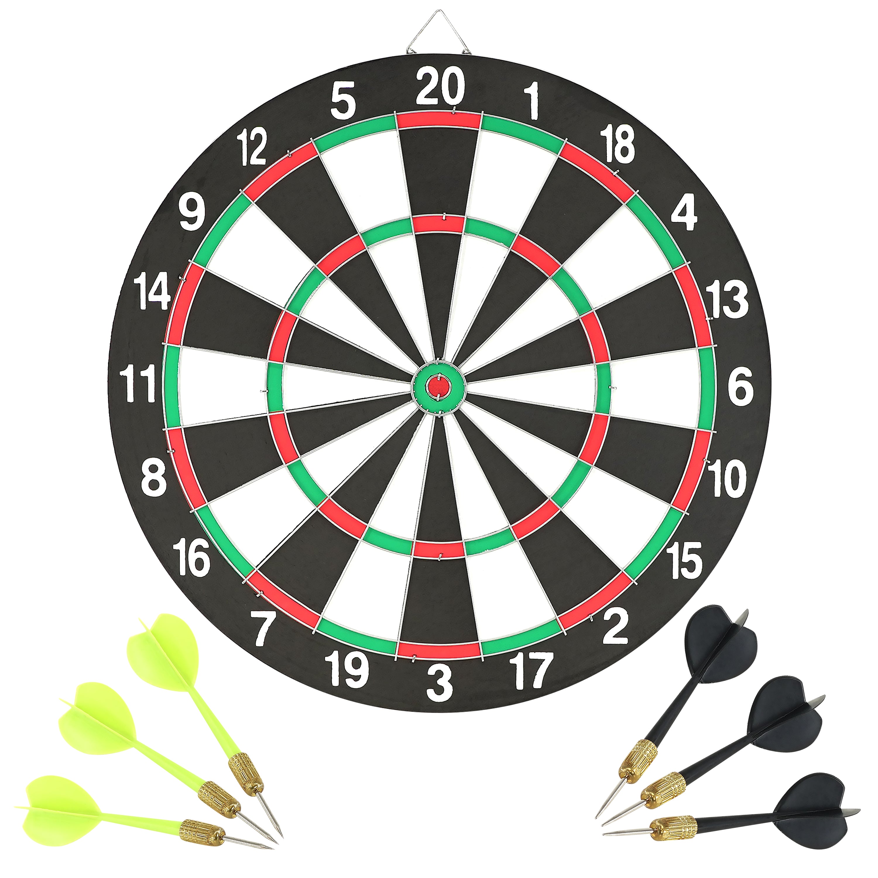 The Magic Toy Shop Dartboard Double-Sided Dartboard with 6 Darts