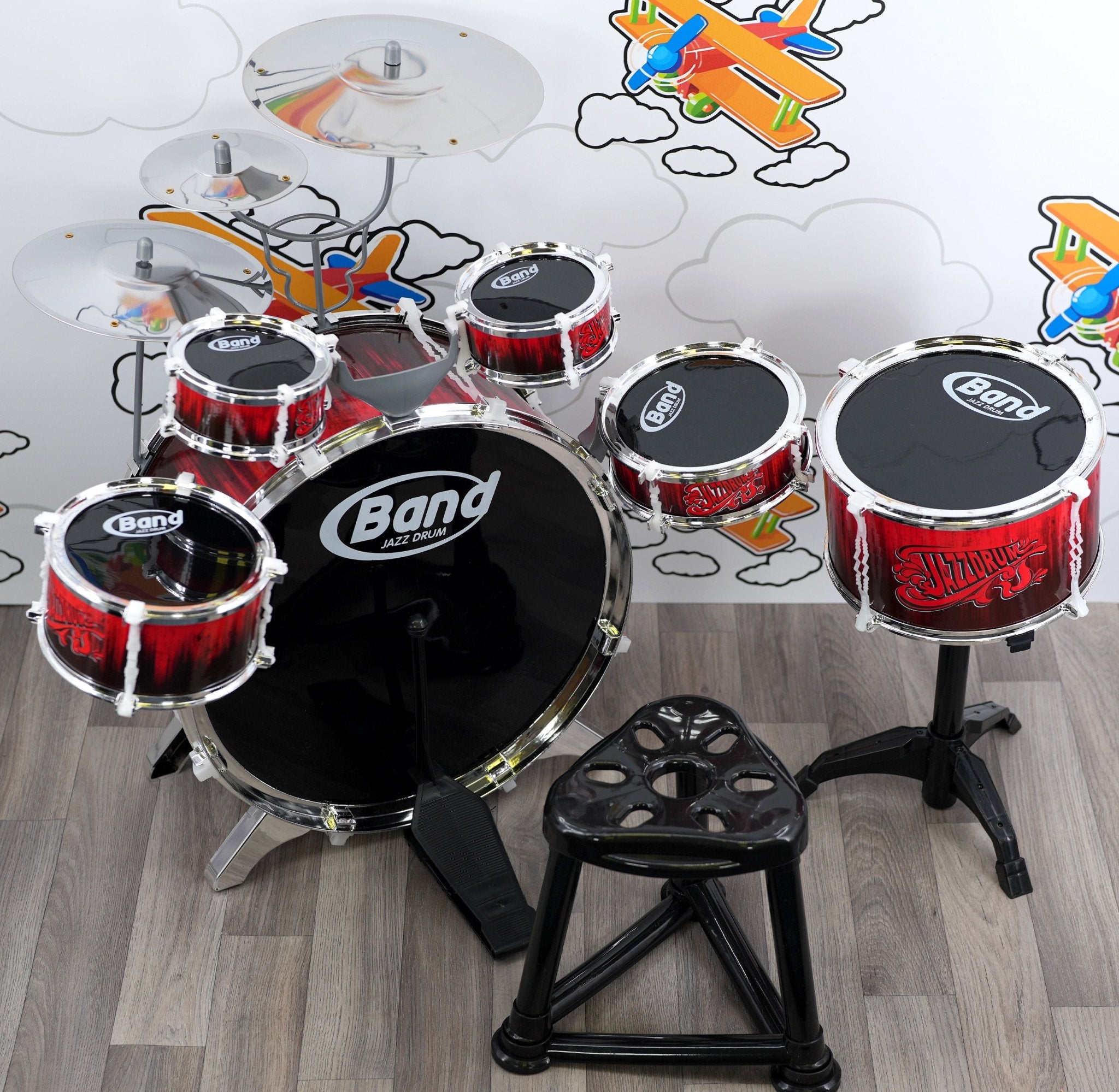 Kids Drum Kit With Stool 10 Piece The Magic Toy Shop - The Magic Toy Shop