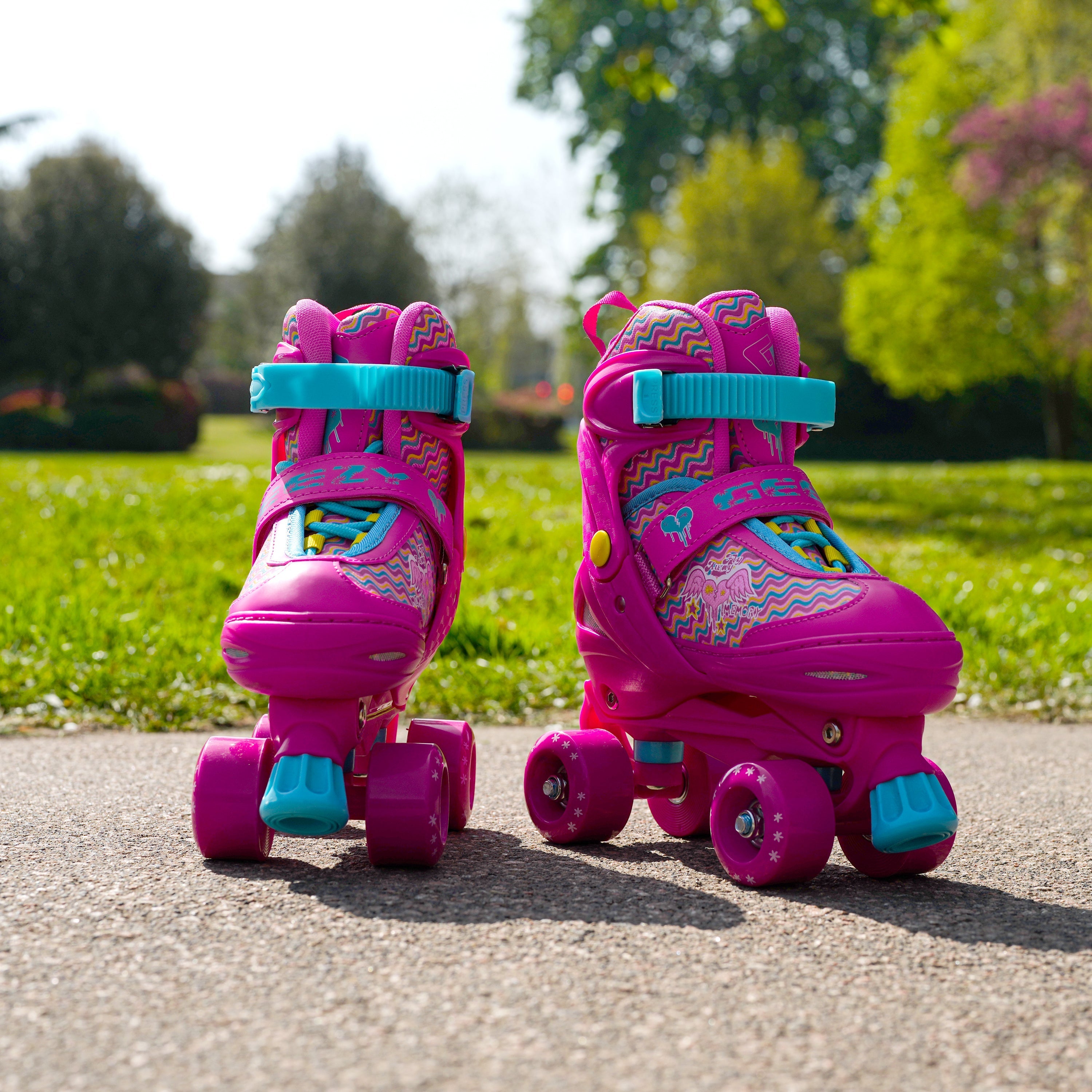 Large Pink Kids Roller Skates Boots The Magic Toy Shop - The Magic Toy Shop