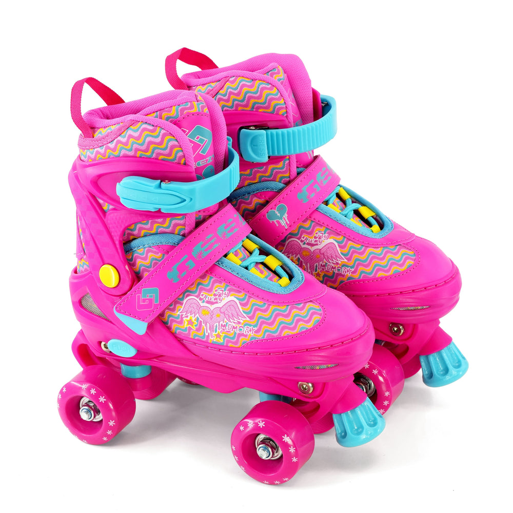 Pink Roller Skates for Kids with 4 Wheel Adjustable Sizes by The Magic ...