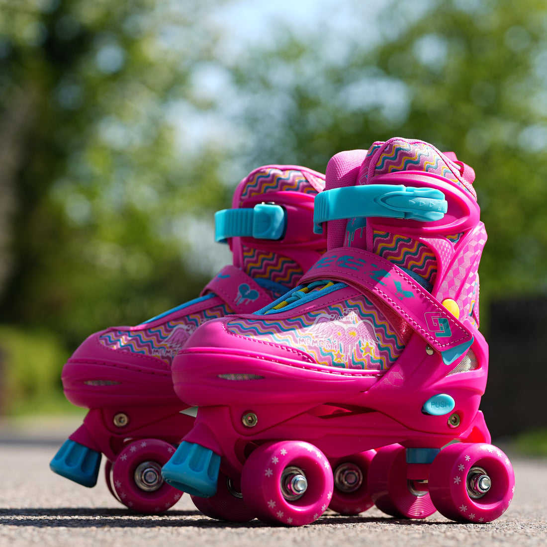 Pink Roller Skates for Kids with 4 Wheel Adjustable Sizes by The Magic ...
